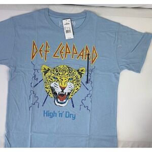 Def Leppard High n Dry Graphic T Shirt Blue Large Band Tee